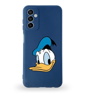 Samsung Galaxy M23 Uyumlu Lansman Kılıf Altı Kapalı İçi Kadife  Donald Duck-B Tasarımlı  Kapak (Şeffaf)