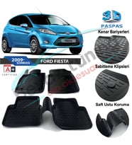 Ford Fiesta Havuzlu 3D Paspas Niken Siyah 2009-2017
