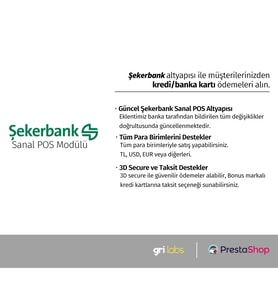 PrestaShop - Şekerbank Sanal POS Modülü