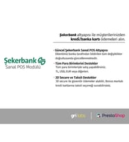 PrestaShop - Şekerbank Sanal POS Modülü