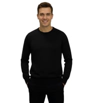 Erkek Spor Sıfır Yaka Regular Fit Kazak BGL-ST04953 (Siyah)