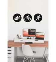 Triatlon Duvar Dekoru Ahşap Duvar Tablo Mdf Duvar Süsü (Siyah - Beyaz)