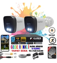 EXİTCAM 2 Kameralı B121-2W Full HD Sesli AHD Güvenlik Seti – 4 Kanal DVR, 320 GB HDD, Renkli Gece Görüşü, IP66