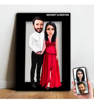 Kişiye Özel Sevgili Karikatür Ahşap Tablo - mx17