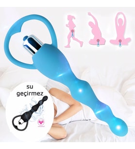 Güçlü 10 Modlu Titreşimli Alıştırıcı Boğumlu Vibratör Dildo AF4166-1