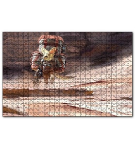 Cakapuzzle Bisikletli Gezgin Tilki  Puzzle Yapboz MDF (Ahşap) (120 Parça)