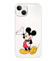 Apple iPhone 13 Mini Uyumlu Kamera Korumalı Tıpalı Kapak Mickey Mouse TasarımlıŞeffaf Kılıf