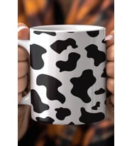 Leopar Desenli 330ml Baskılı Beyaz Seramik Kupa Bardak