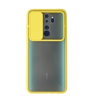 Xiaomi Redmi Note 8 Pro Kılıf Palm Buzlu Kamera Sürgülü Silikon - Sarı