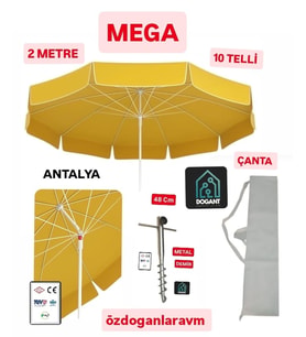 Sarı Plaj Deniz Bahçe  Şemsiyesi Çanta + Kazık