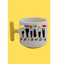 Sarı T Kulp Friends Temalı Nescafe Latte Fincanı