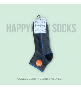 HAPPYBODY ÇORAP (ART..:10217 ) Erkek Penye 2 Li Havlu Patik Soft Lastik (Beyaz - Antrasit)