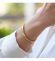 Baget Taşlı Gold Gümüş Keleçe