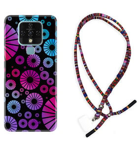 Tecno Camon 16 18P Pova Kılıf Boyun Asklı Rasta Silikon Daireler 1751