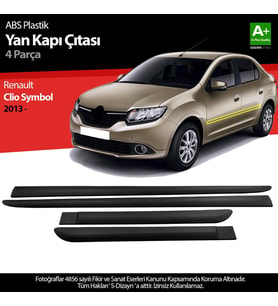 S-Dizayn Renault Clio Symbol ABS Plastik Yan Kapı Koruma Çıtası 2013 Üzeri A+ Kalite (Karışık)