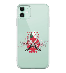 Sakura Dagger Tasarımlı Şeffaf Telefon Kılıfı (Tüm Modeller Mevcuttur)