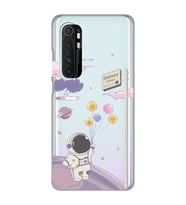 Xiaomi Mi Note 10 LITE Uyumlu Astronot Tasarımlı Şeffaf Telefon Kılıfı