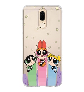 Huawei Mate 10 Lite Uyumlu Powerpuff Girls Desenli Şeffaf Telefon Kılıfı