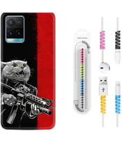 Vivo Y11S Y21S Y20 Y20S Y70 Kılıf Kablo Koruma Spiral Silikon Çılgın Kedi 1674