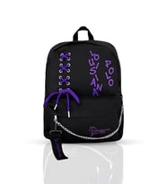 Laptop Bölmeli Okul Çantası Siyah Mor 1141 (STD)