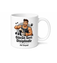 Protein Tozunu Kahveye Katan Kaslı Sporcu Antrenman Kupası Hediye Bardak