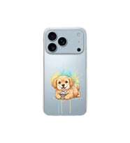 iPhone 17 Pro Max ile Uyumlu Splash Köpek Tasarımlı Şeffaf Silikon Kılıf
