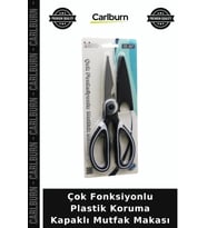 Özel Üretim Pratik Ergonomik Kesici Mutfak Makası - Çok Fonksiyonlu - Plastik Koruma Kapaklı