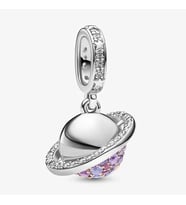 Nur Silver Kristal Ve Berrak Kübik Zirkonlu Sallantılı Gümüş Charm NUR-CM00376