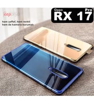 Oppo RX17 Pro Köşeleri Renkli Şeffaf Kamera Korumalı Kılıf (Rose)