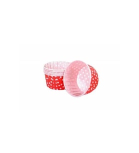 Kırmızı Puantiyeli Muffin Pet Kapsül 50 Adet 50x39 Mm
