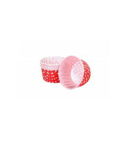 Kırmızı Puantiyeli Muffin Pet Kapsül 50 Adet 50x39 Mm