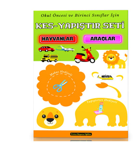 Okul Öncesi ve Birinci Sınıflar İçin KES-Yapıştır Seti (Hayvanlar-Araçlar)