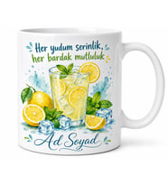Buzcuya Hediye Yaz Serinliği Limonata Temalı Ferah İçecek Kupa Bardak
