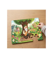 Saz Çalan Sevimli Dede Tasarımlı 24 Parça Ahşap Çocuk Puzzle