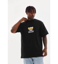 Unisex Baskılı Oversize T-Shirt - Siyah