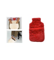 Sıcak Su Torbası Cepli Kırmızı Peluş Termofor 32,5X17,5Cm  1500 Ml