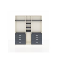 Arges Gardrop 8 Raflı 8 Çekmeceli 3 Askılı 220x30x243 Aytaşı-Antrasit