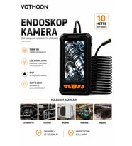 10 Metre Tek Kameralı Endoskop Kamera 1080p Hd Led Aydınlatmalı Sert Kablolu Yeni