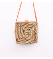 Square Rattan Bag Çanta