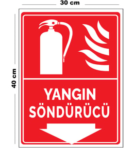 Metal Yangın Söndürücü Kullanımı 30 cm x 40 cm A3 Büyüklüğünde Uyarı Levhası Yönlendirme Tabelası