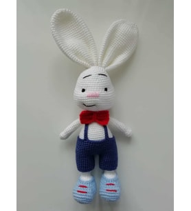 Bay Paskalya Tavşanı Amigurumi Organik Oyuncak