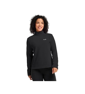 Jack Wolfskin TAUNUS 100 HZ W Kadın Outdoor Çeyrek Fermuarlı Polar Üst A65801-6000 Siyah