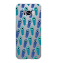 PrintiFy Samsung Galaxy S8 ile Uyumlu 1mm Slim Fit Nazar Boncuğu 4 Baskılı Şeffaf  Kılıf