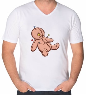 BK Gift Oyuncak Tasarımlı V Yaka Tişört-1 (Beyaz)