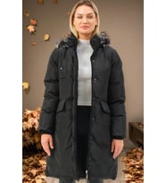 Z6774 DEWBERRY BAYAN KABAN-DÜZ SİYAH