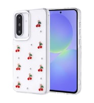 Samsung Galaxy A36 Uyumlu Kılıf Airbag Tasarımlı Simli Şeffaf Zore Kutup Kapak (Kırmızı)