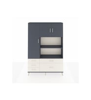 Arges Dolap 7 Raflı 5 Çekmeceli 3 Kapaklı 132x30x195 Antrasit-Antrasit/Aytaşı