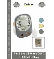 #Vantilatör Şarjlı Taşınabilir Portatif 3 Kademeli Nemlendirici Su Spreyli Masaüstü USB Mini Fan