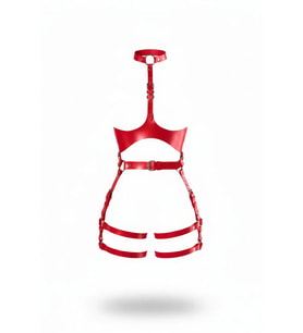 Mulvxbrf Brf02 Kırmızı Harness Takım Deri Tokalı Boyun Detaylı - Brf1386 (Mulvix)