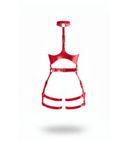 Mulvxbrf Brf02 Kırmızı Harness Takım Deri Tokalı Boyun Detaylı - Brf1386 (Mulvix)
